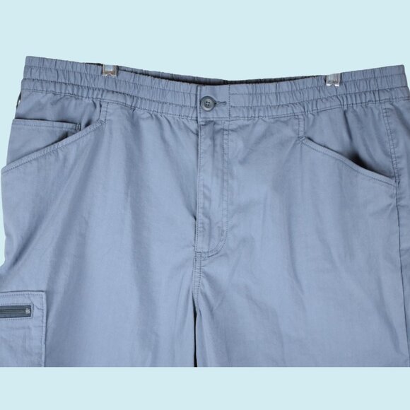 Patagonia Shorts Men's XL Nomader Blue Gray Cargo Pocket Mid Rise elastic waist - Picture 2 of 13